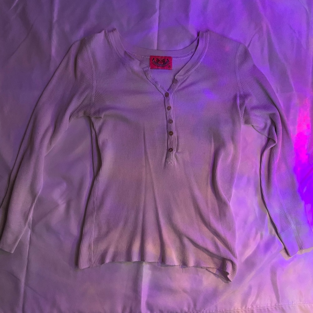 Juicy couture white button up thermal good condition
